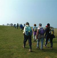 walkers on the South Downs