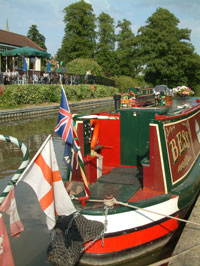 canal boats on the Grand Union Canal in Northamptonshire